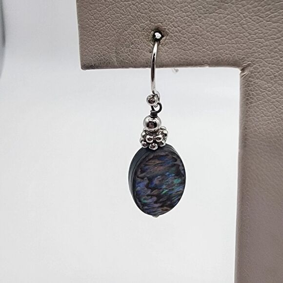 Ali Sterling Silver Abalone Shell Dangling Earrings - Picture 2 of 5